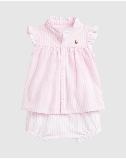 Polo Ralph Lauren - Striped Knit Oxford Top & Bloomer Set (3M-24M)