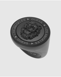 GUESS - GUESS Lion Coin Gunmetal Ring