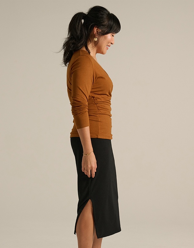 Bamboo Body - L/S Cross Front Top