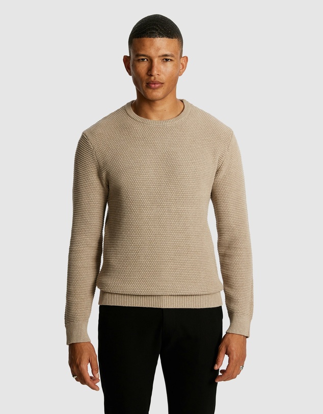 yd. - Jayce Crew Neck Textured Knit Jumper
