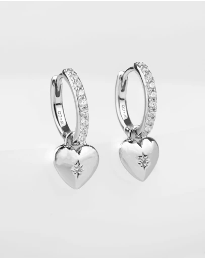 Wanderlust + Co - Heart Charm Huggie Earrings