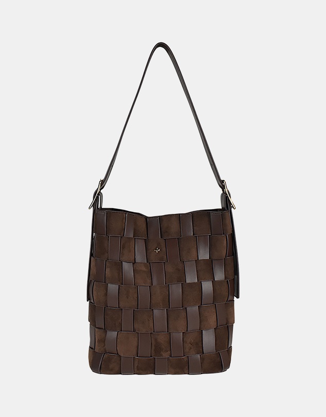 PETA AND JAIN - Roni Suede/PU Woven Bucket Bag