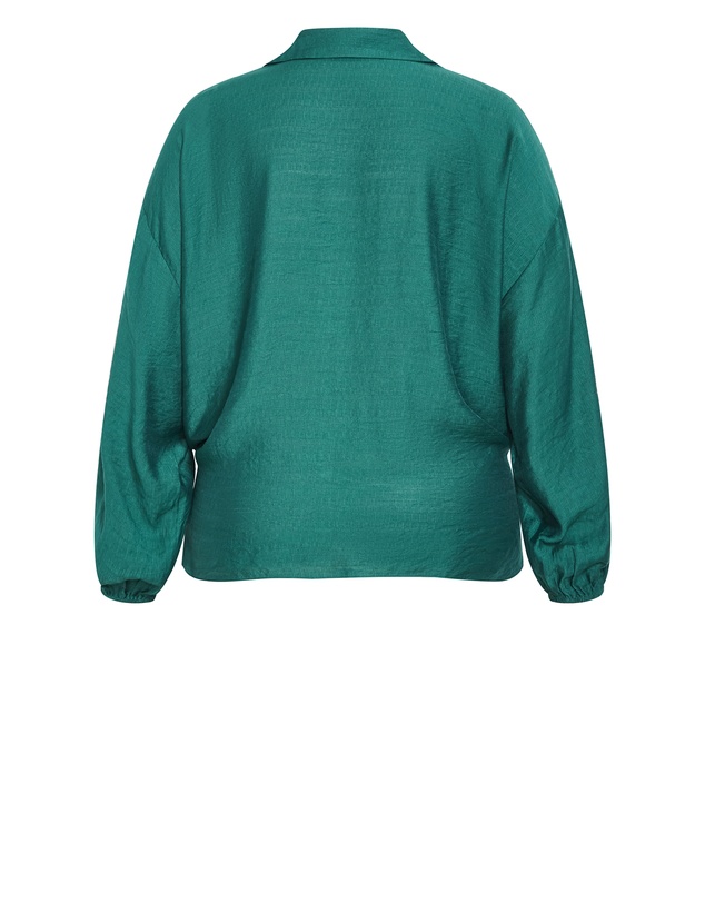 City Chic - Plus size Rosie Short Sleeve Shirt - jade
