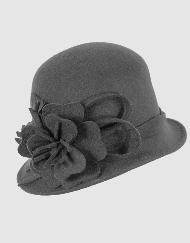 Max Alexander - Winter Felt Black Cloche Hat