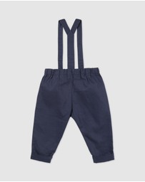 Designer Kidz - Finley Linen Suspender Pants