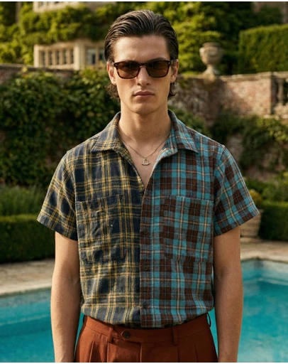 THE TALES - The Tales Half n Half Flannel Camp Shirt