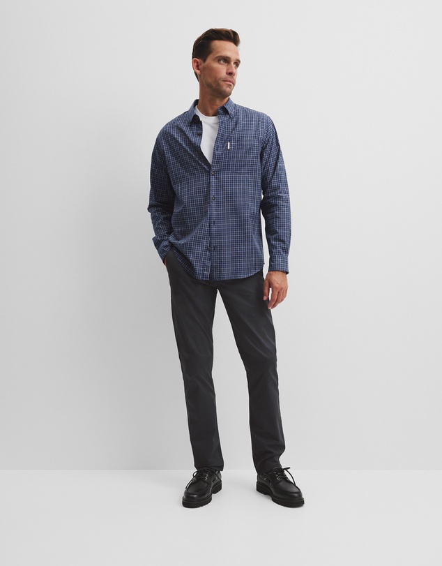Country Road - Long Sleeve Regular Fit Cotton Check Shirt With Pocket