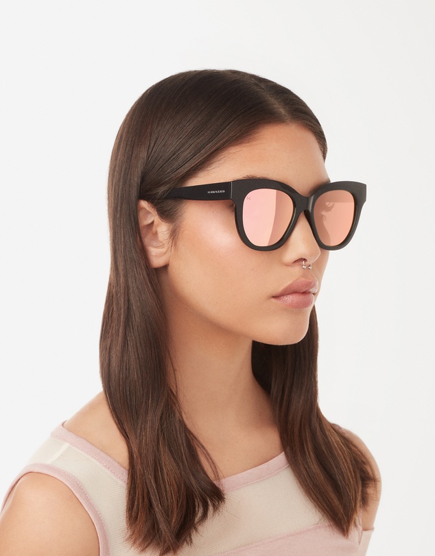 Hawkers Co - Hawkers - Audrey raw - polarized black rose gold  Sunglasses for Men and Women Polarized