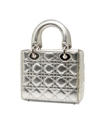 Pre-Loved by Azura Reborn - Pre-Loved Small Metallic Grained Calfskin Cannage My ABCDior Lady Dior