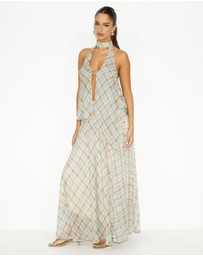 Dazie - Afloat Check Halter Top