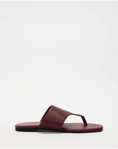 AERE - Delphine Leather Flip Flops - Women's