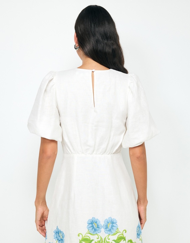 Revibe - Repaired AERE Elladia Puff Sleeve Midi Dress - AU 16