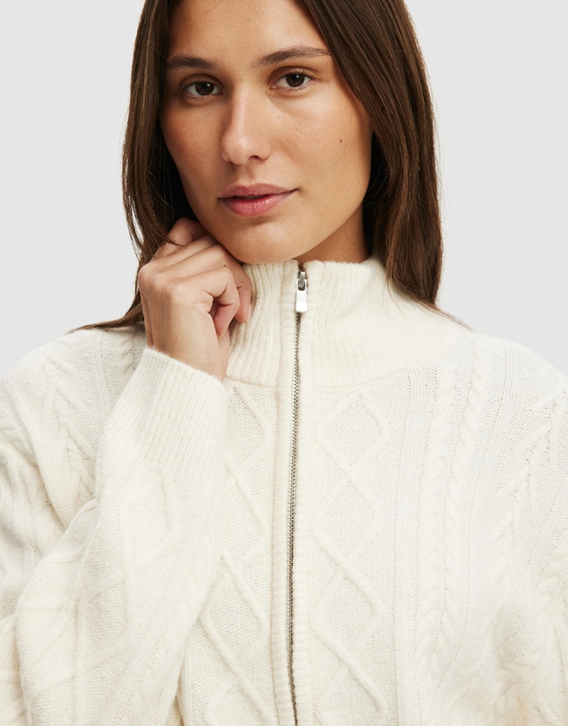Cotton On - Double Zip Cable Bomber