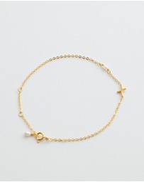 SAINT VALENTINE - Pearl Letter Bracelet - Gold X