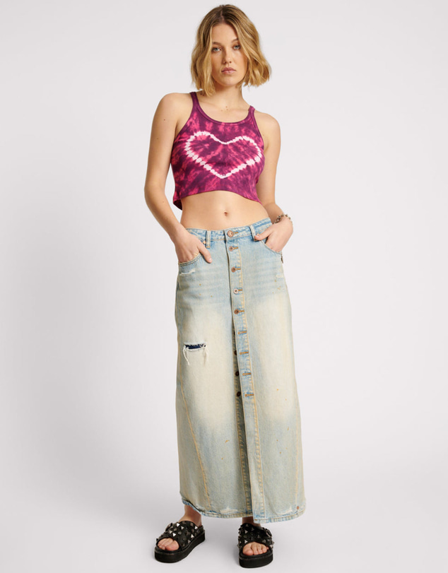 ONE TEASPOON - Dirty Kansas Patsy Longline Denim Skirt