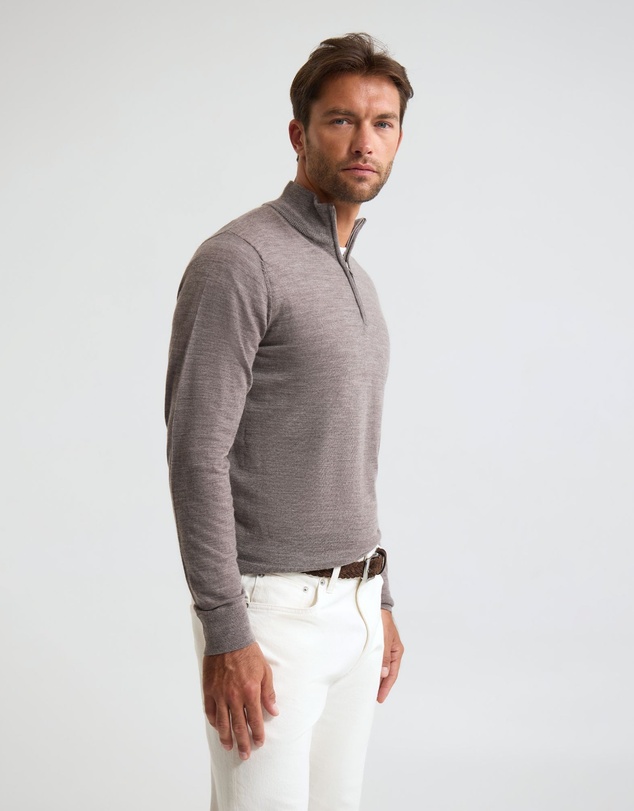 Oxford - Merino Zip-Neck Wool Pullover