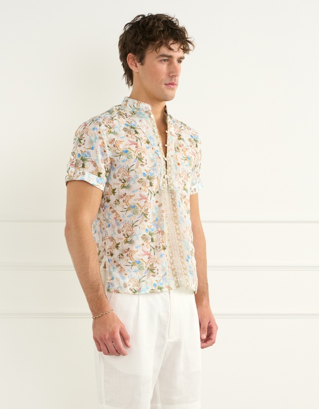 Aqua Blu Australia - Playa Dominic Mandarin Collar Shirt