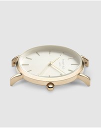 Rosefield - The West Village - White Dial With Green Band