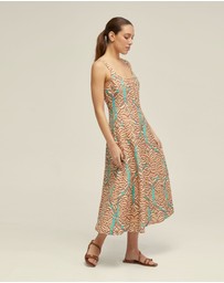 Oxford - Elodie Linen Blend Printed Dress