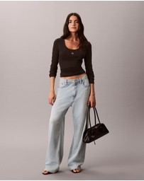 Calvin Klein Jeans - Ribbed Cotton Long Sleeve Top