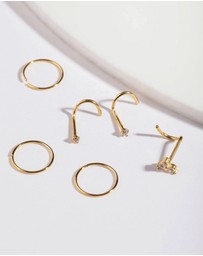 Lovisa - Gold Snake Diamante Nose 6-Pack