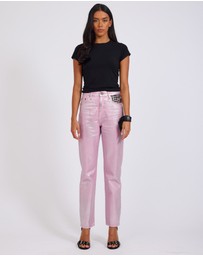ONE TEASPOON - Pink Envy Foil Awesome Baggies High Waist Jeans