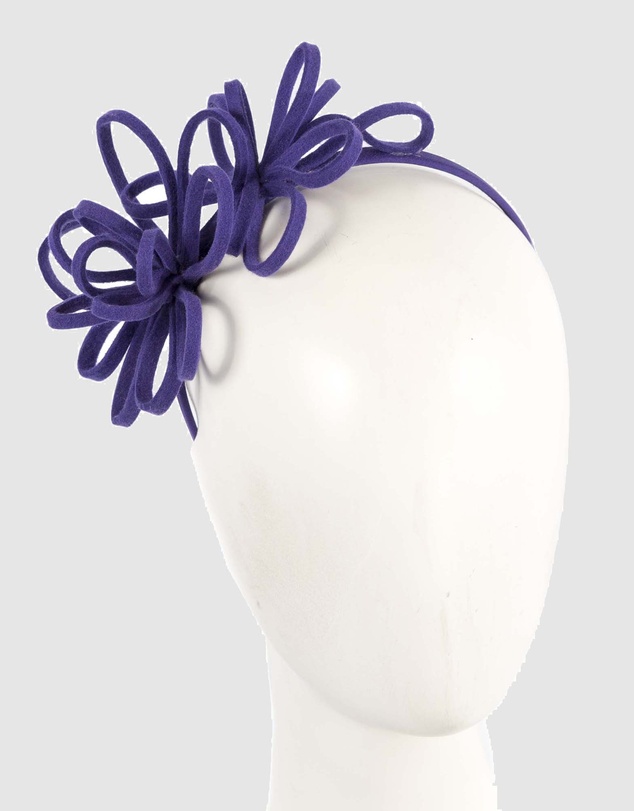 Max Alexander - Felt Purple Loops Fascinator