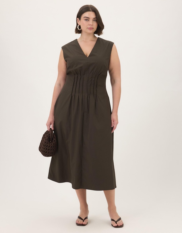 Atmos&Here Curvy - Lara Pintuck Midi Dress