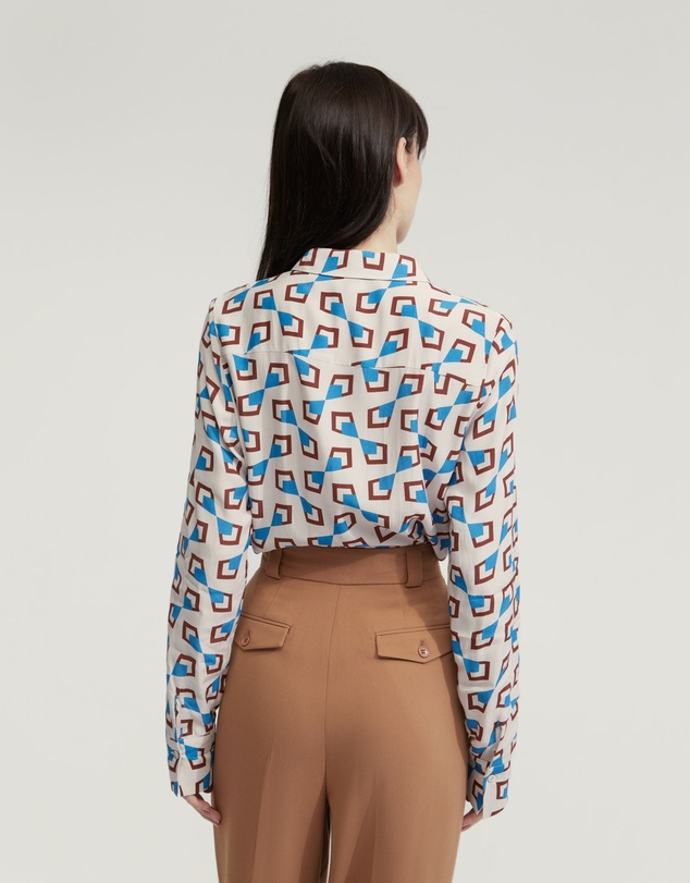Oxford - Poppy Geo Print Shirt