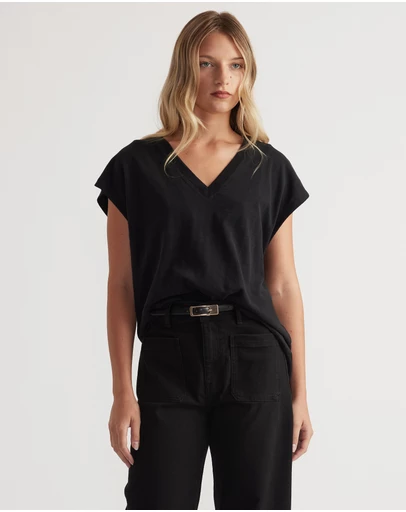Decjuba - Shay Slub V Neck Tee