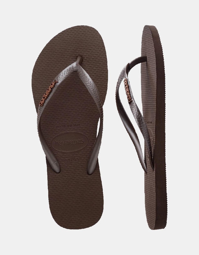 Havaianas - Slim Metal Logo Thongs - Women's