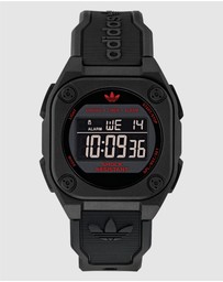 adidas Originals - City Tech Four 42mm Black Resin Watch