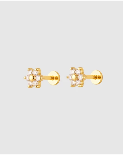 HOUSE OF SLANI - Gold Iris Flatback Ear Piercing
