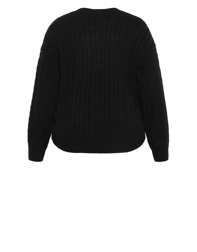 City Chic - Plus size Kenia Crew Neck Knit Jumper - black