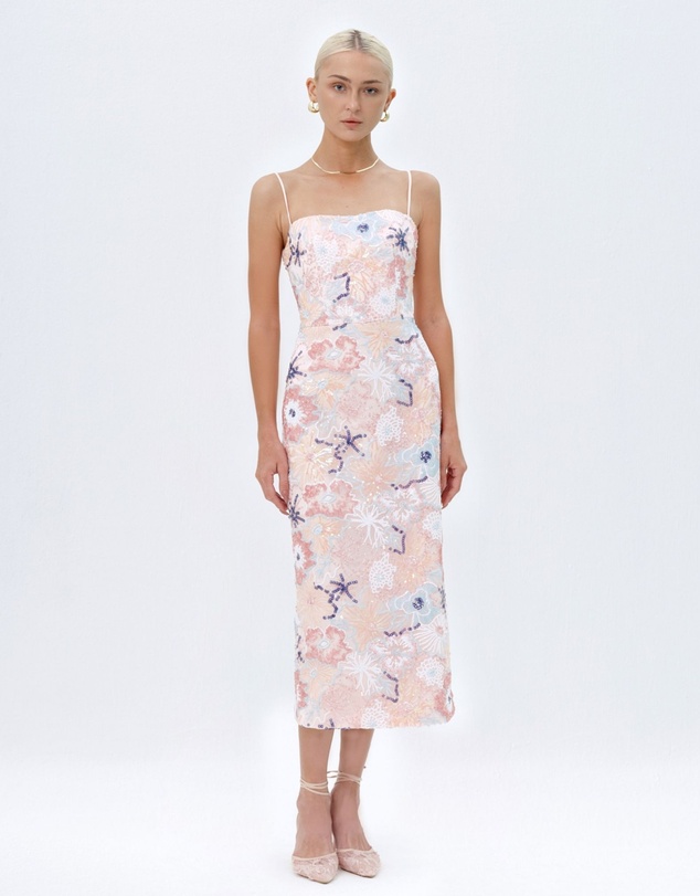JUSTIN TONG - Jessica Beaded Midi Dress