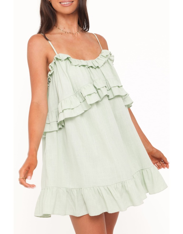 Petal & Pup - Angie Ruffle Mini Dress - Jade
