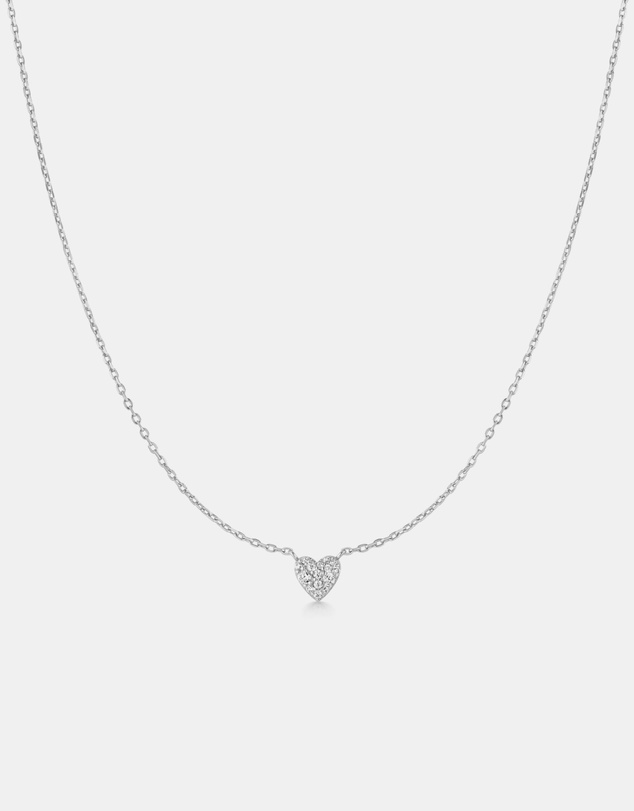 Ania Haie - Ania Haie Silver Pave Heart Necklace
