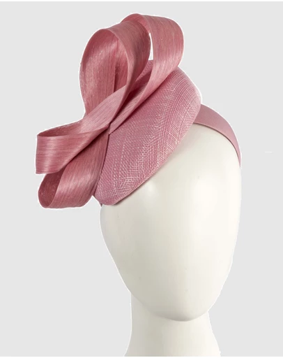 Max Alexander - Dusty Pink Pillbox Racing Fascinator