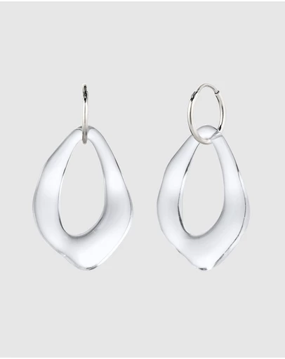Elli Jewelry - Translucent Resin Pendant Hoops in 925 Sterling Silver