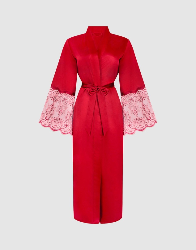 Hunkemoller - Long Satin Lace Kimono