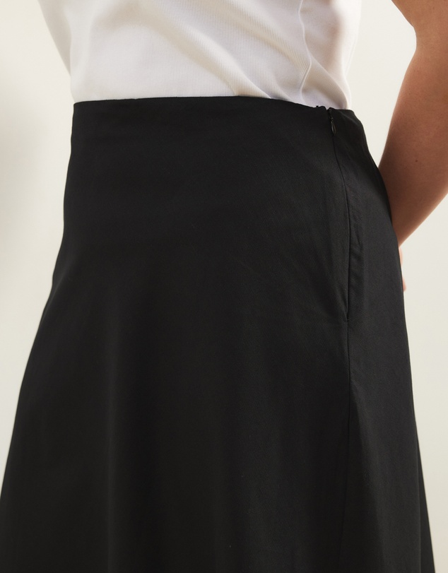 Atmos&Here Curvy - Celina Linen Blend Midi Skirt