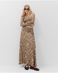 UNISON - Ruched Mesh Maxi Skirt