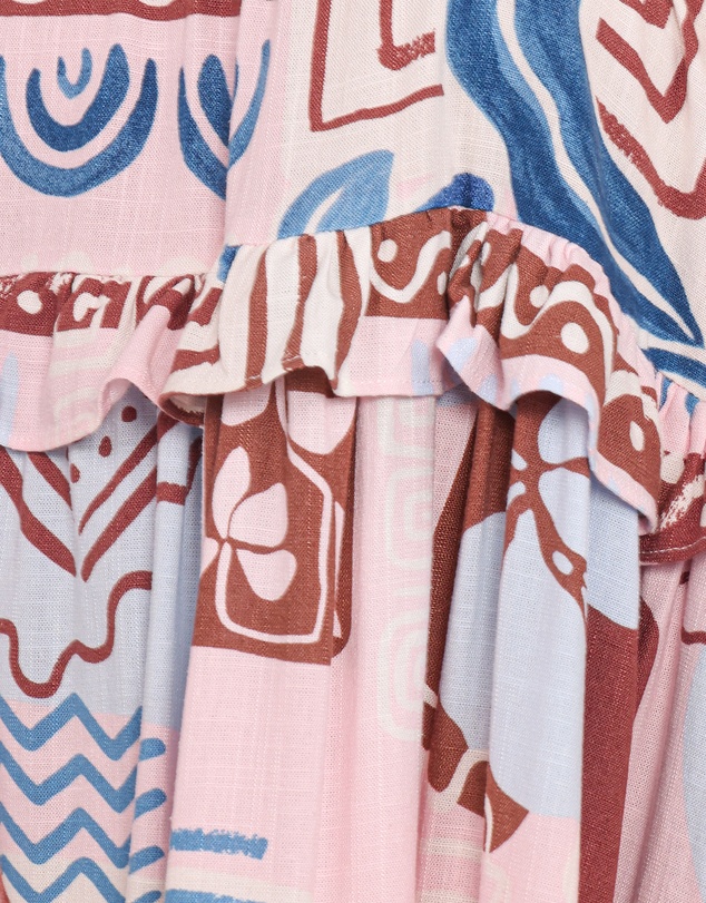 Petal & Pup - Katara Mini Dress - Blue Brown Abstract