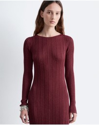 & Other Stories - Long-Sleeve Rib-Knit Midi Dress