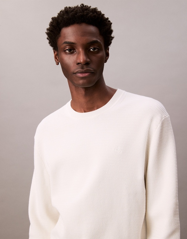 Calvin Klein - Cotton Textured Classic Crewneck Jumper