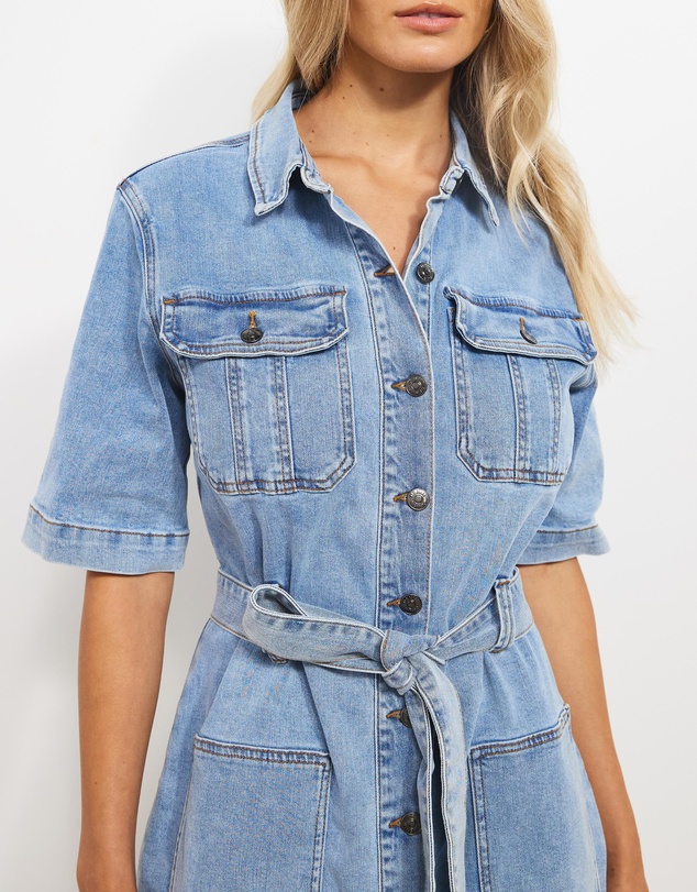 Atmos&Here - Zarah Short Sleeve Denim Mini Dress