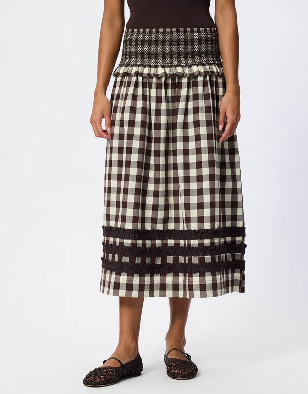 Damson Madder - Ava Ruffle Midi Skirt