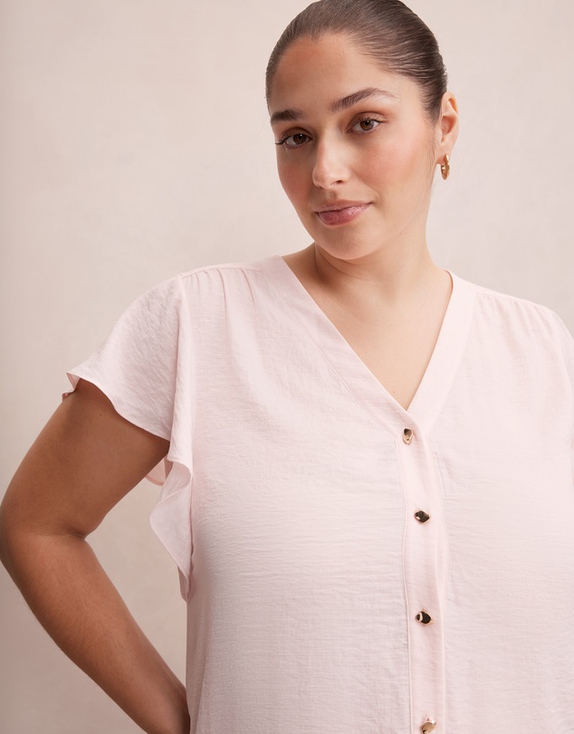 Forever New Curve - Cecilia Curve Flutter Sleeves Blouse