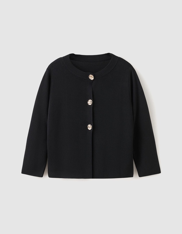 M.N.G - Knitted Cardigan With Jewel Button