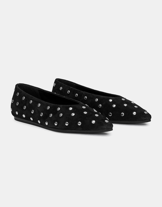 ARKET - Studded Suede Ballet Flats
